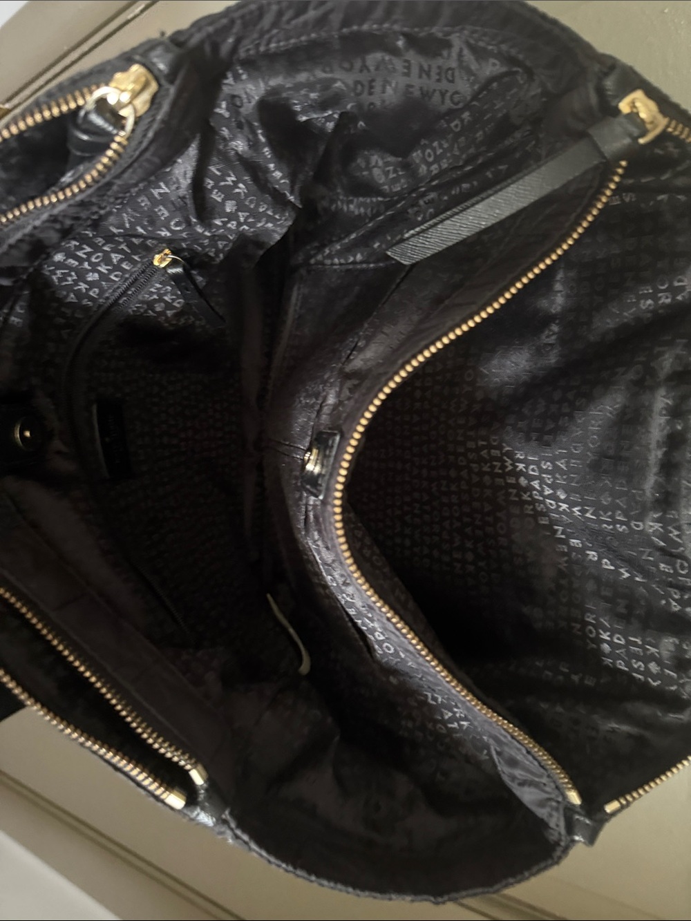 kate spade Quilted Black Tote with Gold Plaque - Picture 8 of 12